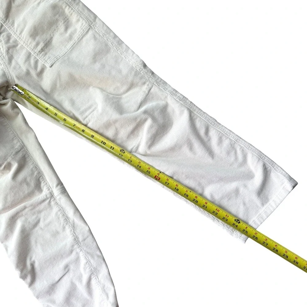 Pilcro Anthropologie Cream Corduroy Utility Carpenter Pants Womens 26 High Rise